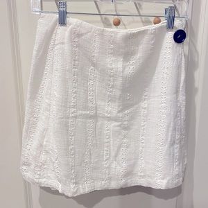 White Cotton Mini Skirt - Size M
